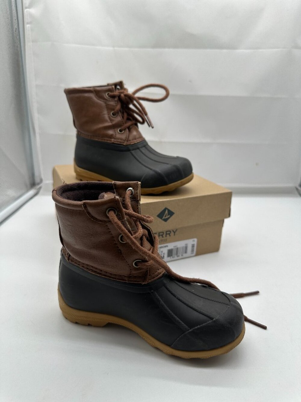 Sperry Little Boys Port Boot Tan Brown Size 10 M Rain Mud Boots Shoes